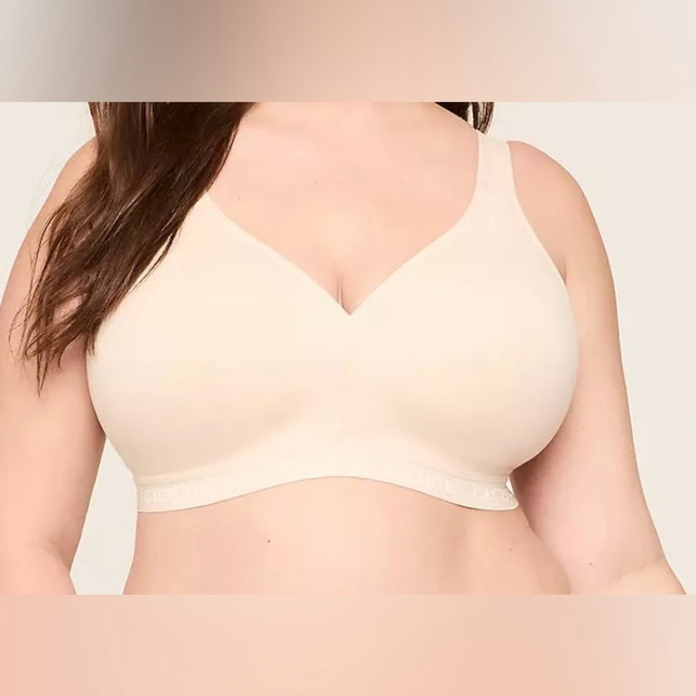 CACIQUE Cotton Lightly Lined No-Wire Full Coverage Bra – Beige – 46D – NWT